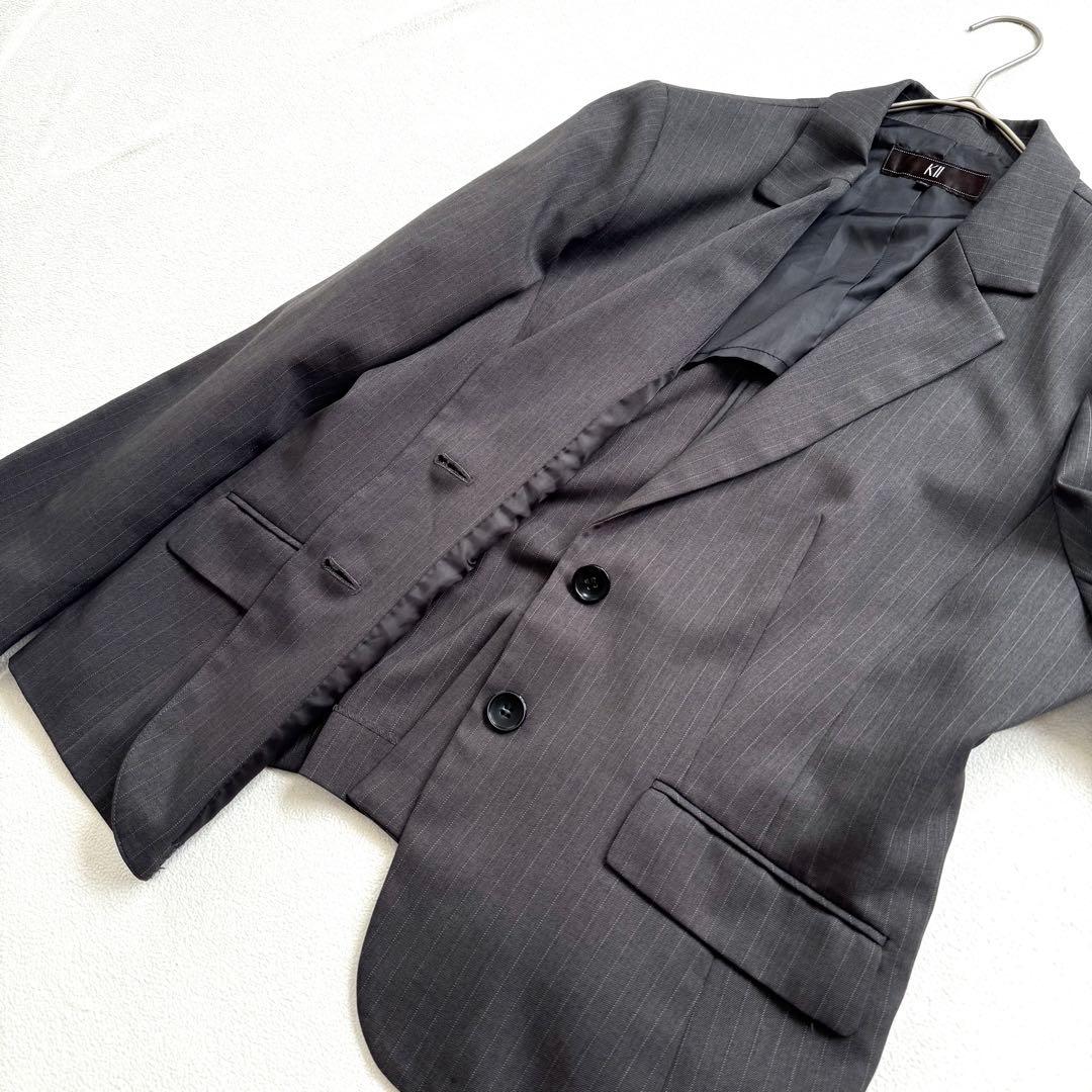 美品・19号・3ピース ✨KII タキヒヨー セットアップ スーツ ストライプ