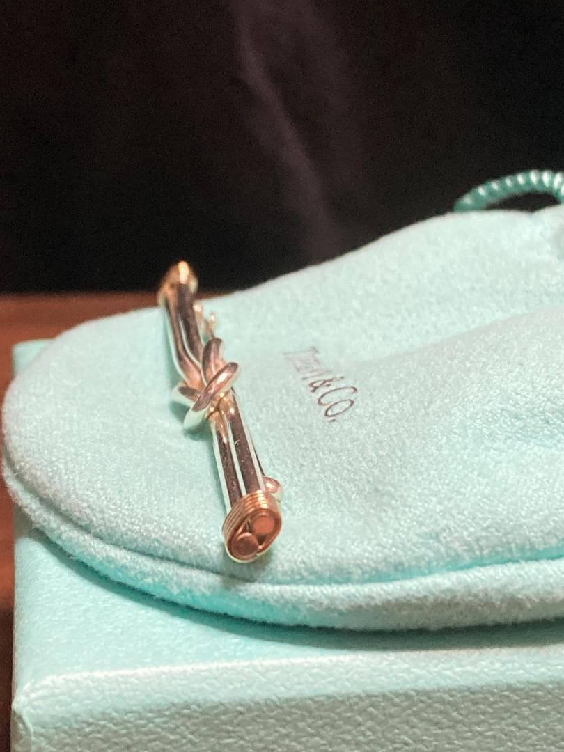 ティファニー ノット コンビ ブローチ K14 シルバー925