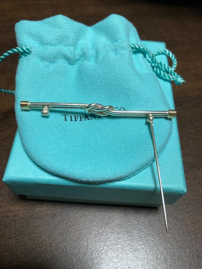 ティファニー ノット コンビ ブローチ K14 シルバー925