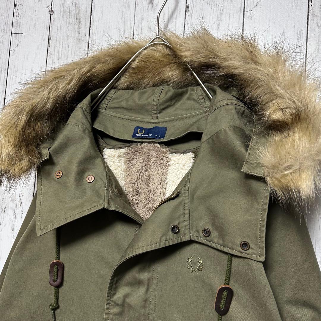 【FREDPERRY】モッズコート☆ユニオンジャック☆ライナーファー脱着可S〜M