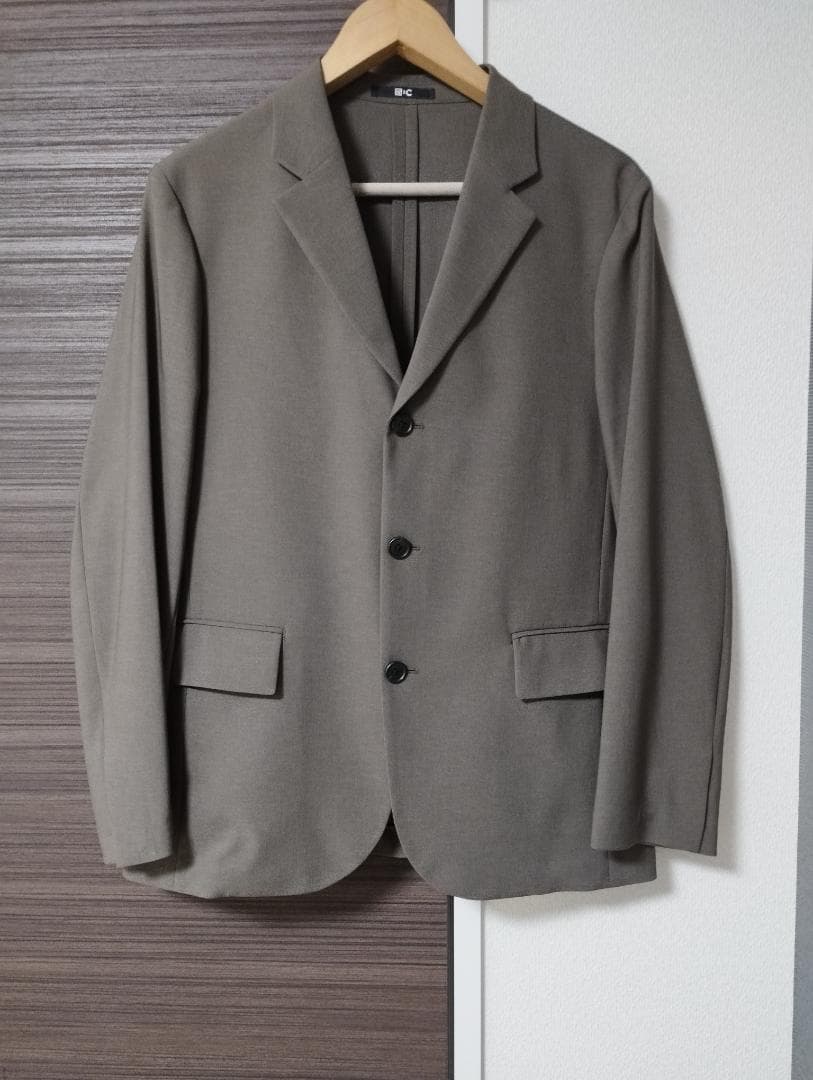 即購入可　ユニクロC　感動ジャケット　タックパンツ　セットアップ　ブラウン