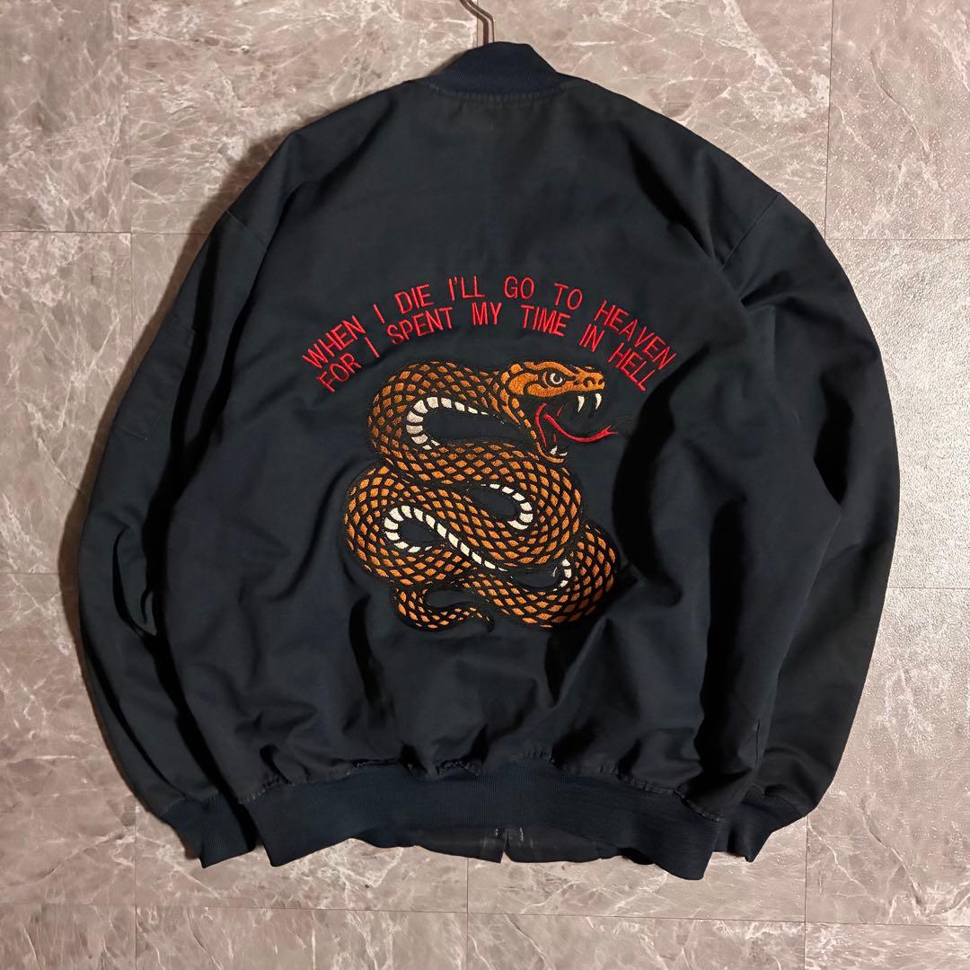 90s【USA製】CINTAS スーベニアジャケットワーク ビッグ刺繍ライナー付