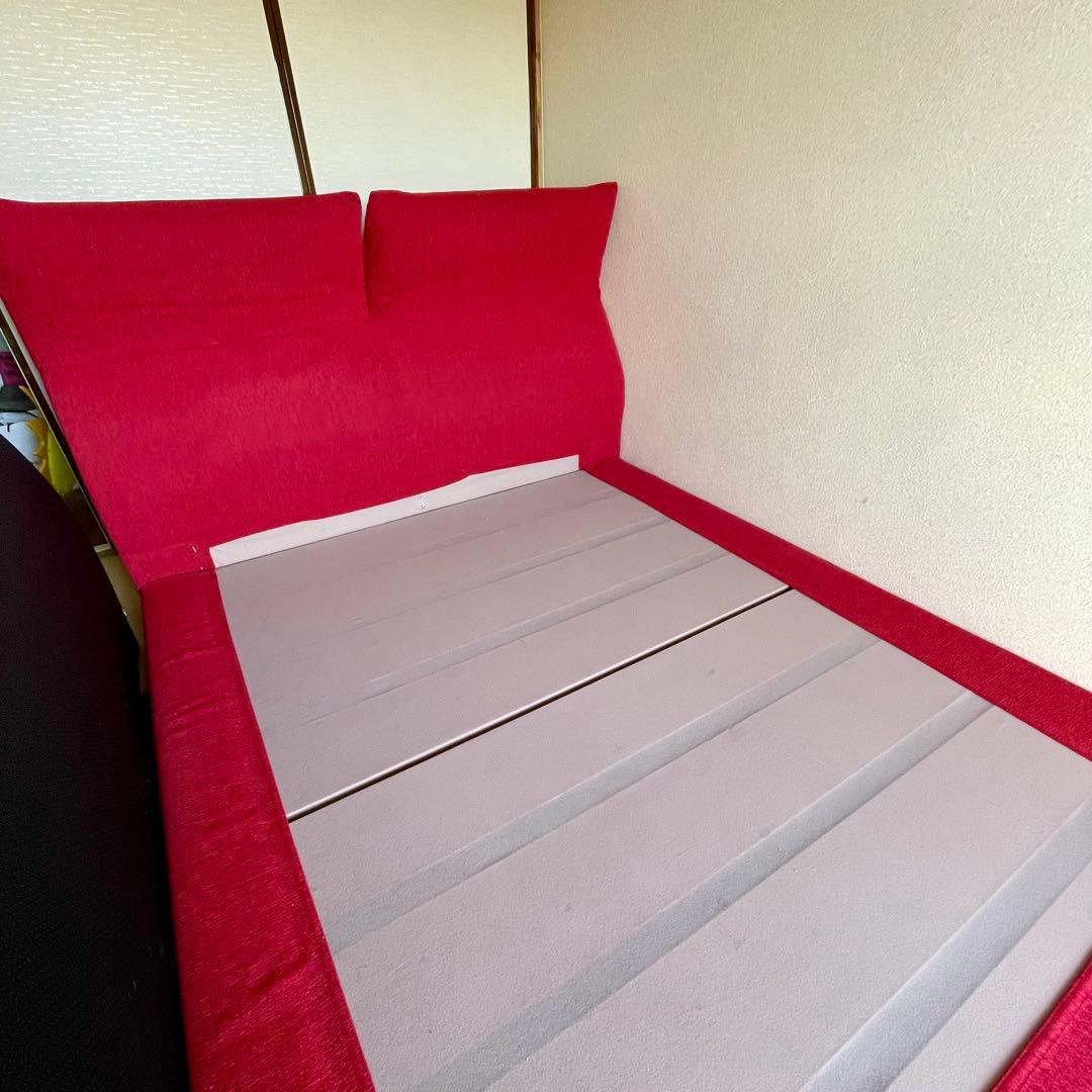 ⚠️本日のみ 最終値下げ　NOWAL ダブルベッドフレーム レッド