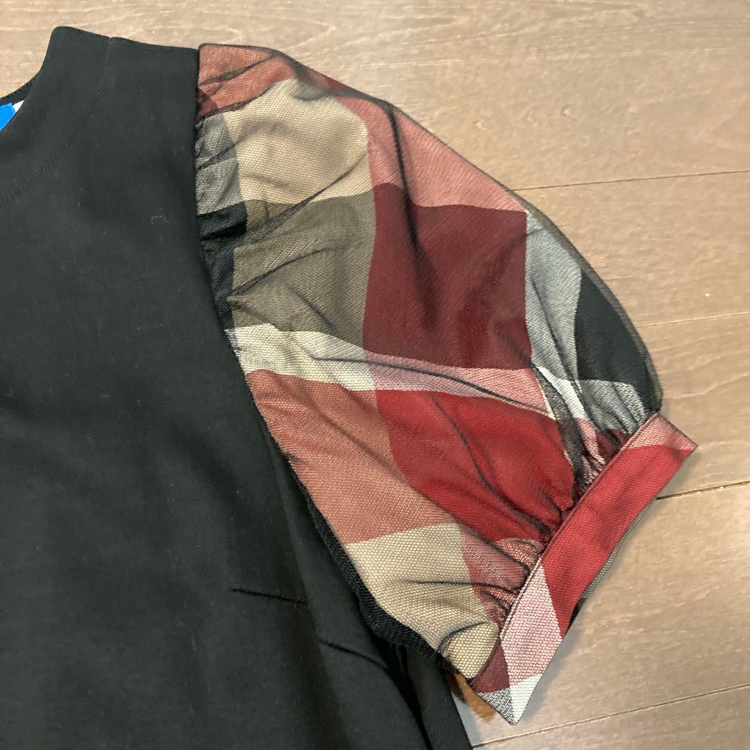 ブルーレーベルクレストブリッジ　コンパクトクリアーポンチワンピース　赤 ３６