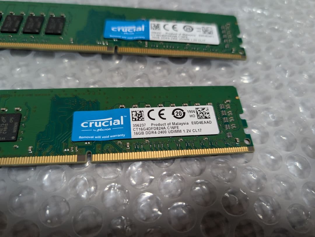 Crucial ddr4 メモリ 2400Mhz 32GB （16GB x 2）