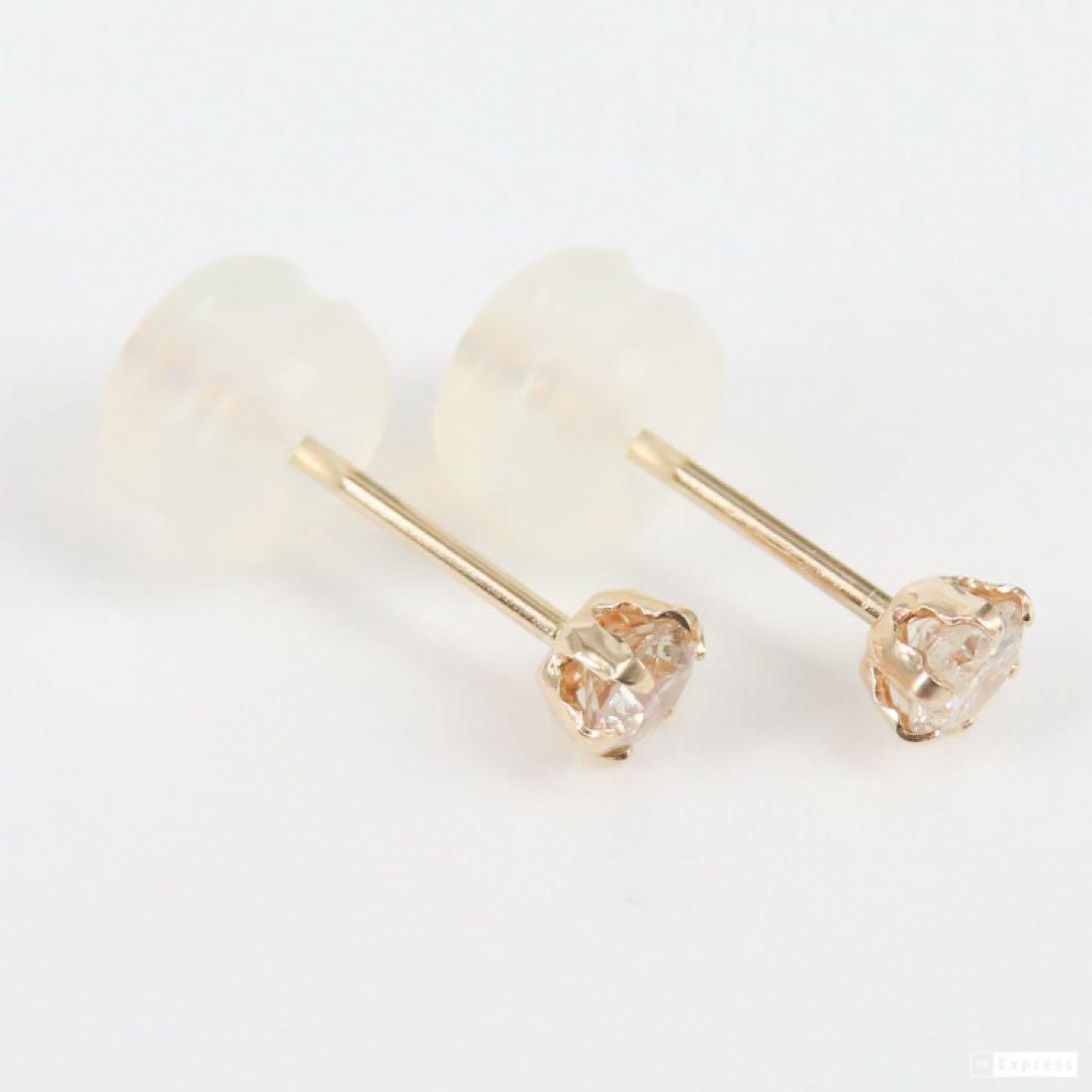 L*a様 本物保証！【K10YG】ダイヤモンド スタッドピアス（各0.1ct）新