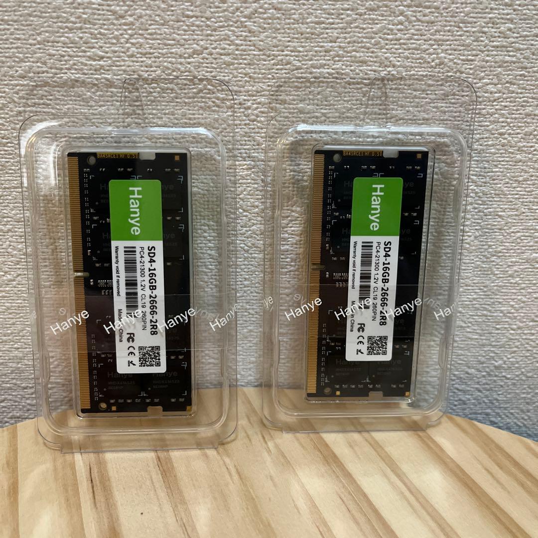 Hanya 16GB 2枚DDR4 PC4-21300 SO-DIMM メモリー