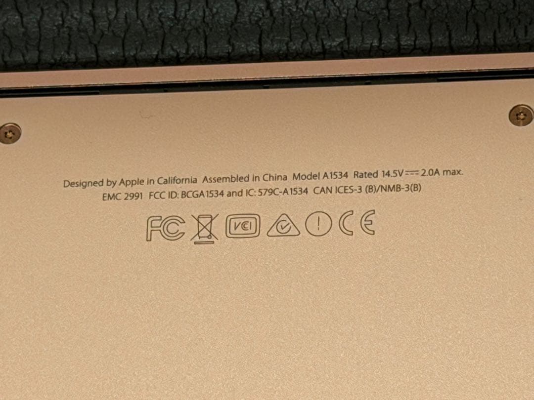 【美品】 MacBook A1534 12インチ メモリ8G 512GB ピンク