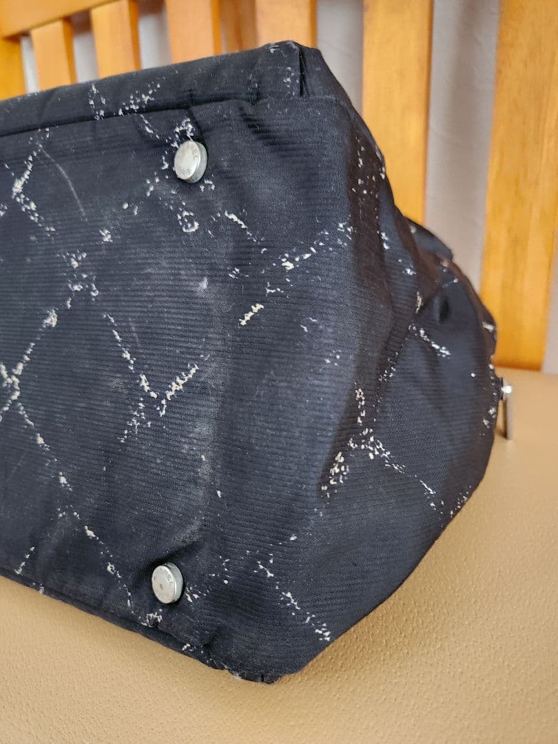 シャネル トラベルラインボストンバッグ ブラック ナイロン