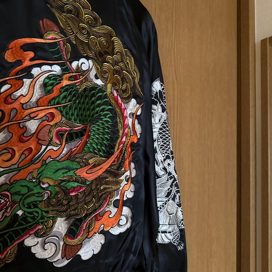 新品未使用　ドラゴン刺繍　龍桜　リバーシブルスカジャン
