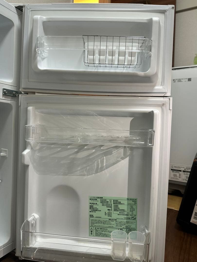PRC-B092D-W 冷蔵庫 87L