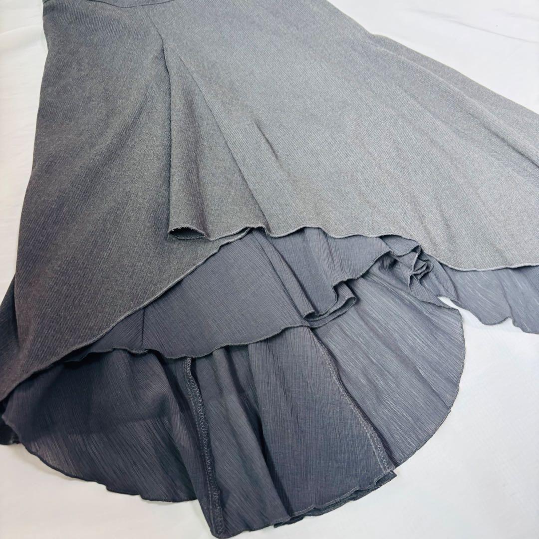 タグ付き 未使用 misekiseoul レイヤード フレア スカート　グレー