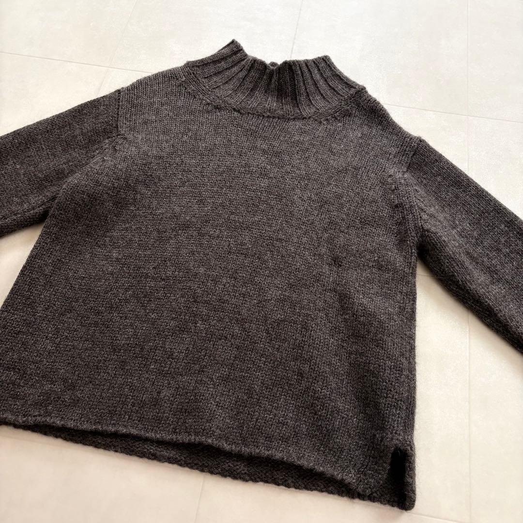 MHL. BRITISH WOOL ハイネックニットプルオーバー ブラウン 上質