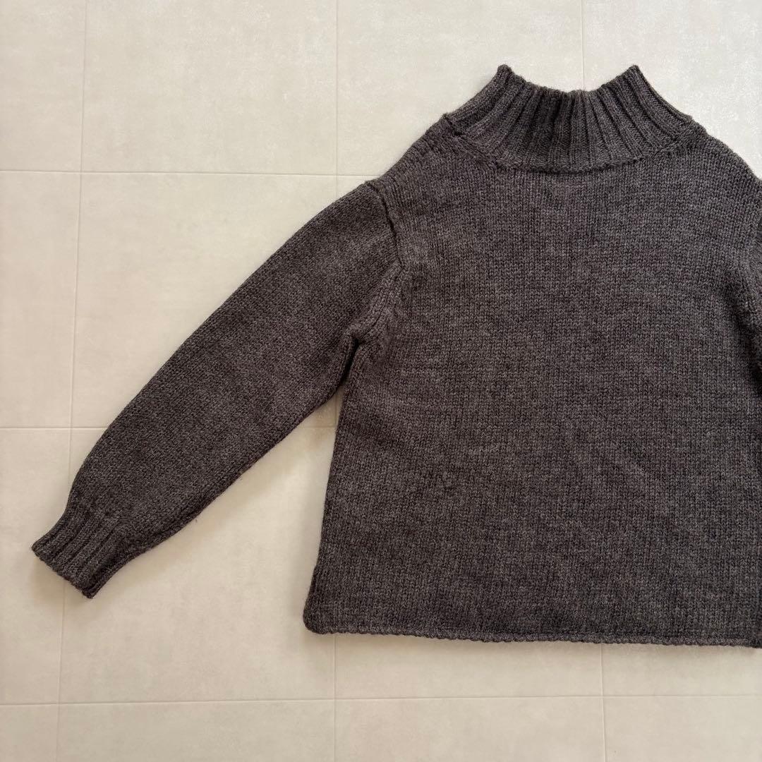 MHL. BRITISH WOOL ハイネックニットプルオーバー ブラウン 上質