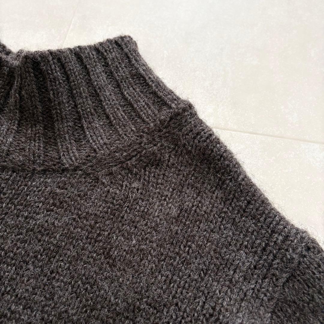 MHL. BRITISH WOOL ハイネックニットプルオーバー ブラウン 上質