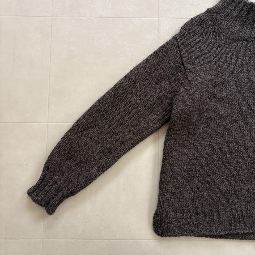 MHL. BRITISH WOOL ハイネックニットプルオーバー ブラウン 上質