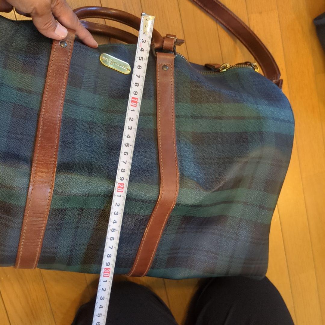 ポロラルフローレン❤ダークグリーン チェック ボストンバッグ