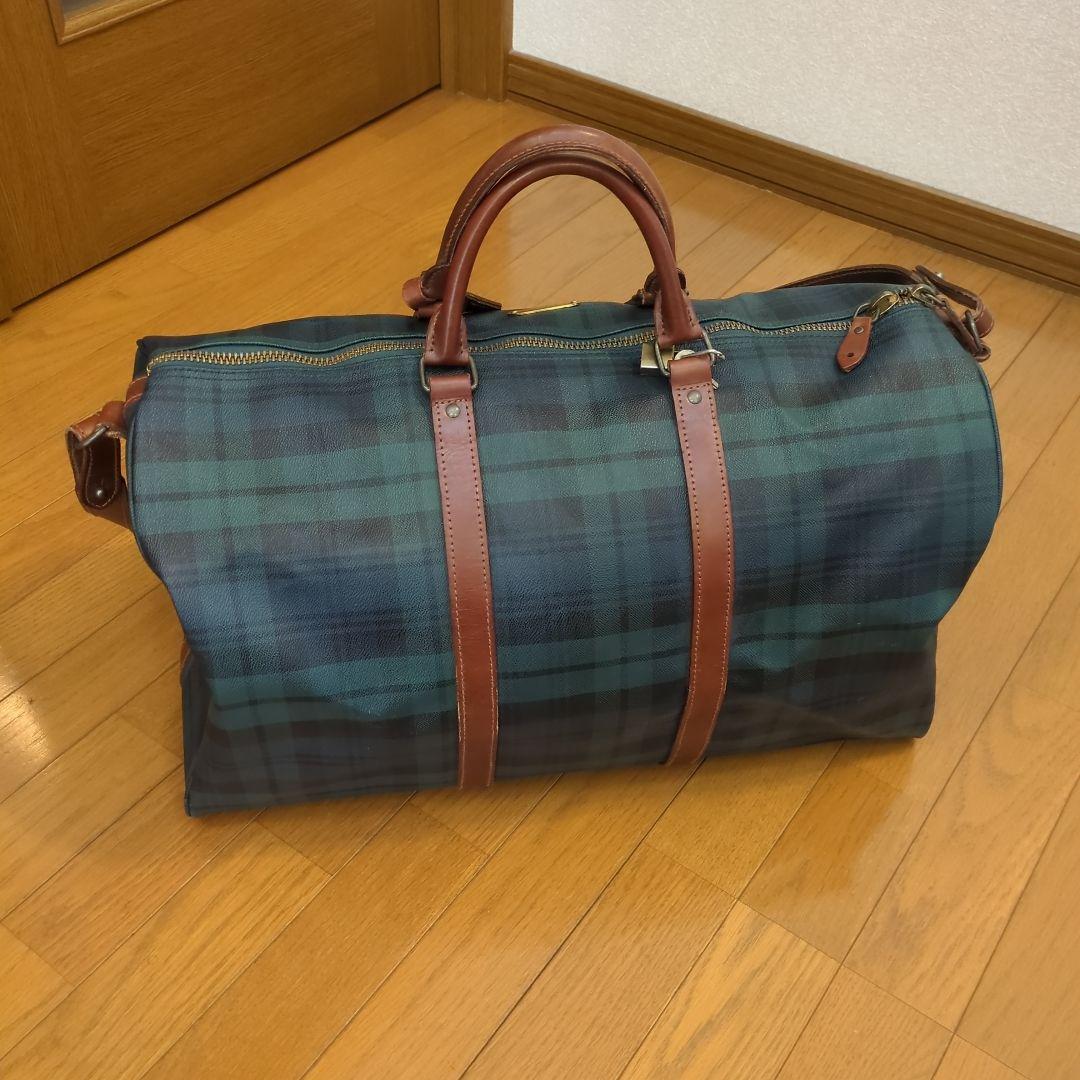 ポロラルフローレン❤ダークグリーン チェック ボストンバッグ