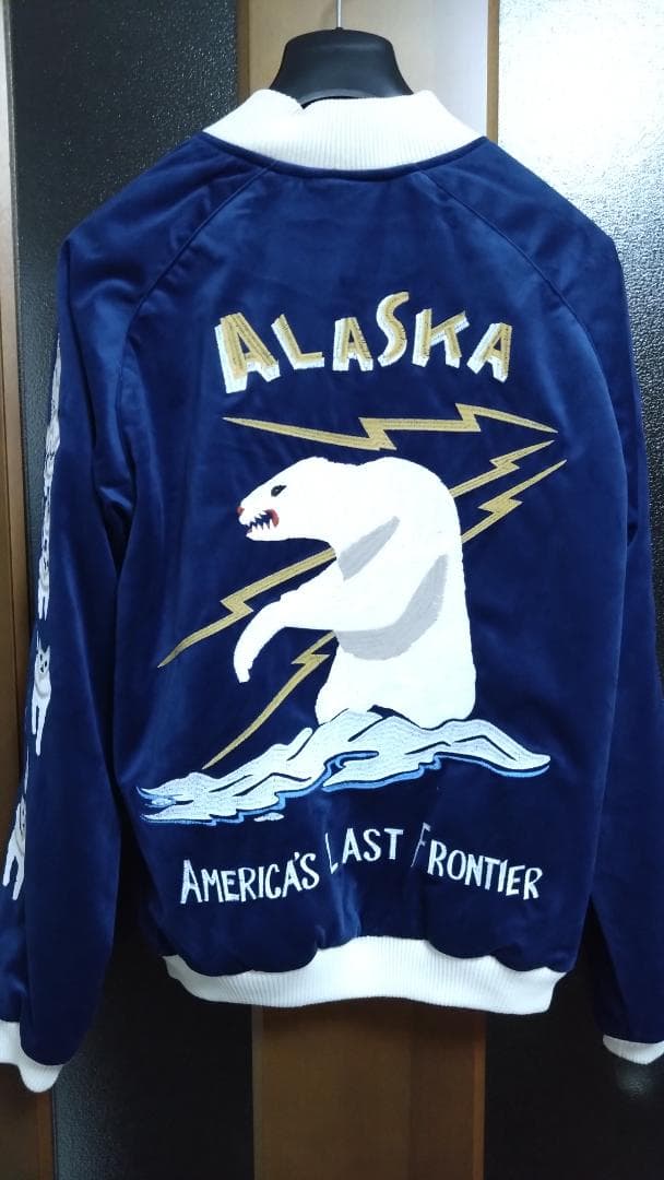 HOUSTON 別珍 ALASKA スカジャン ベルベット NAVY Mサイズ