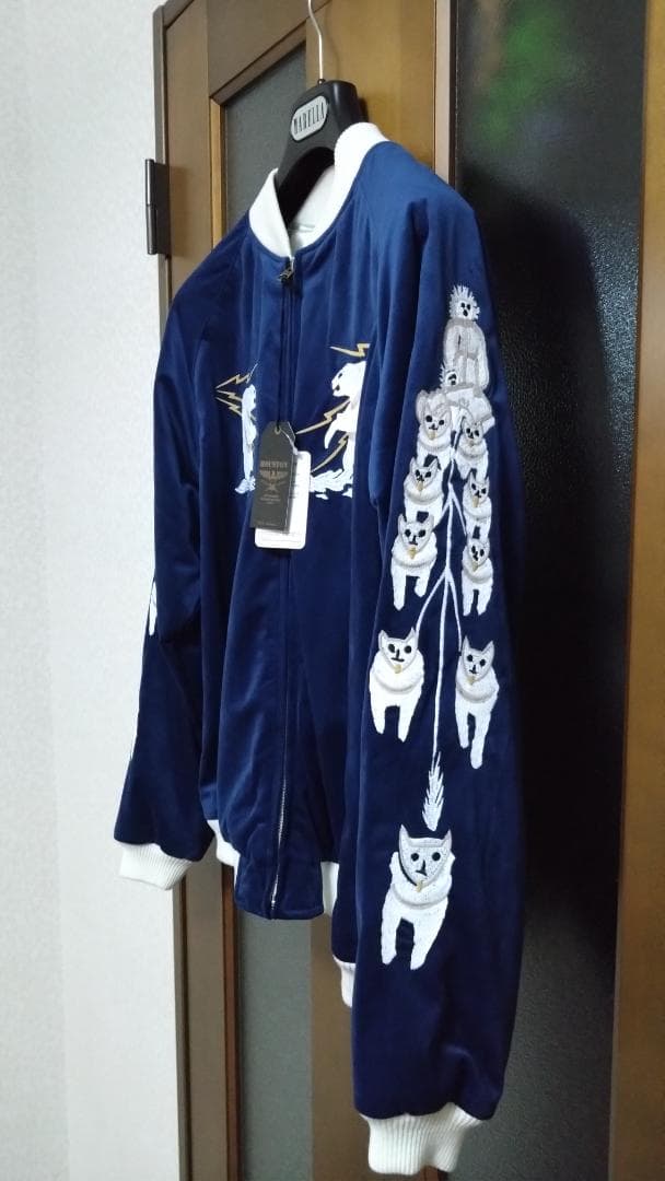 HOUSTON 別珍 ALASKA スカジャン ベルベット NAVY Mサイズ