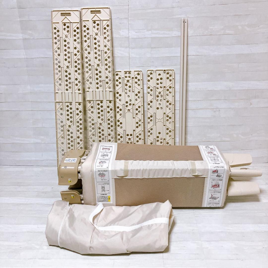 アップリカ ココネルエアープラス ベビー ベッド シュークリーム GR 美品