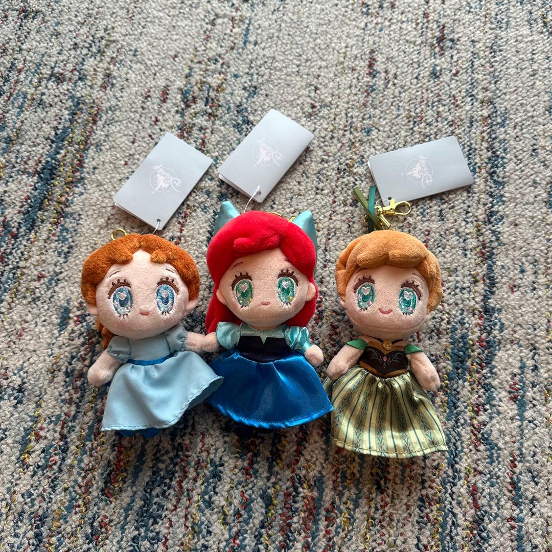 tiny ぬいぐるみキーホルダー　アリエル アナ 2体ディズニーストア