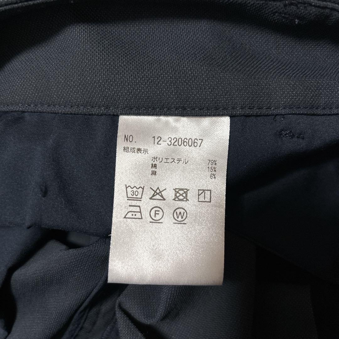 プラステ　セットアップ　ダブル　紺ブレ　金ボタン　リネン混　ネイビー　S