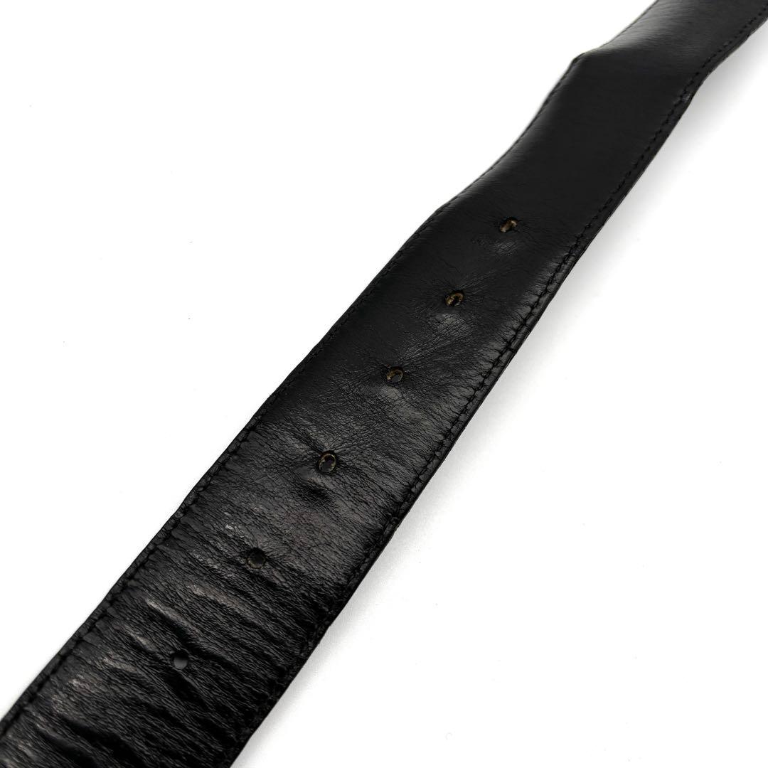 正規品 グッチ ベルト インターロッキング バックル シマレザー GG ブラック