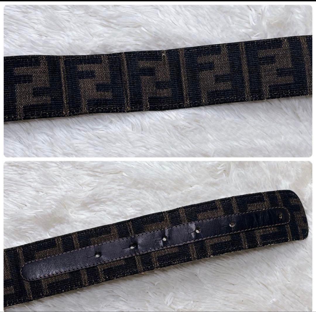 フェンディ FENDI ベルト ズッカ ゴールド金具 レザー 本革