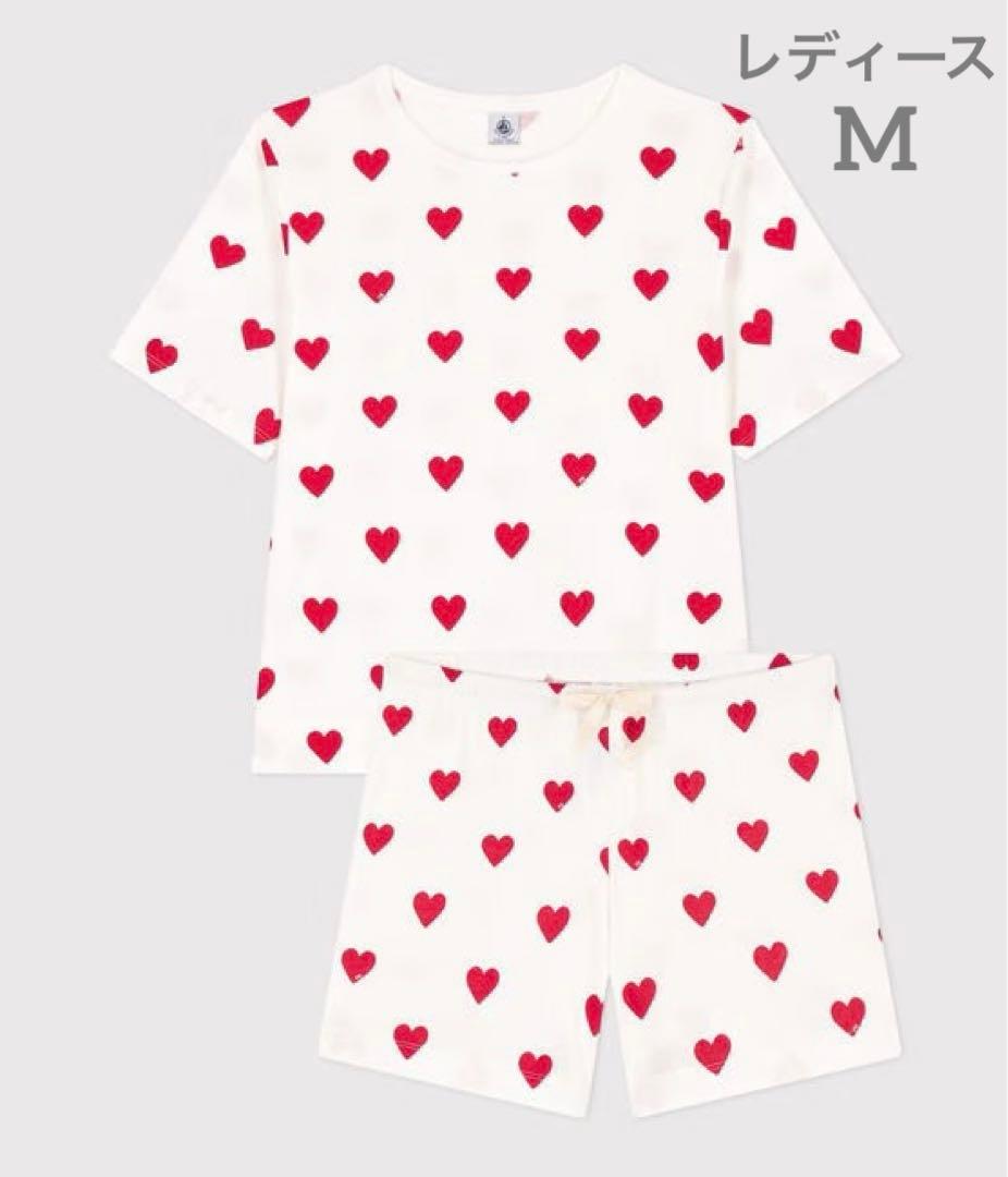 プチバトー 新品 未使用 タグ付き レディース M 半袖 パジャマ ハート