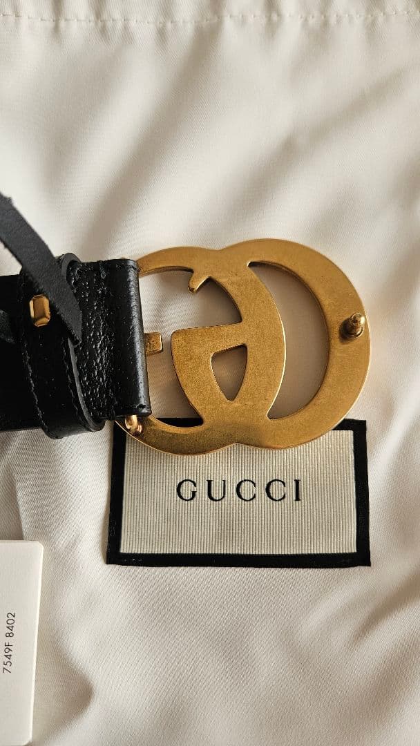 【美品　箱付】　GUCCI　レザーベルト 【ブラック】
