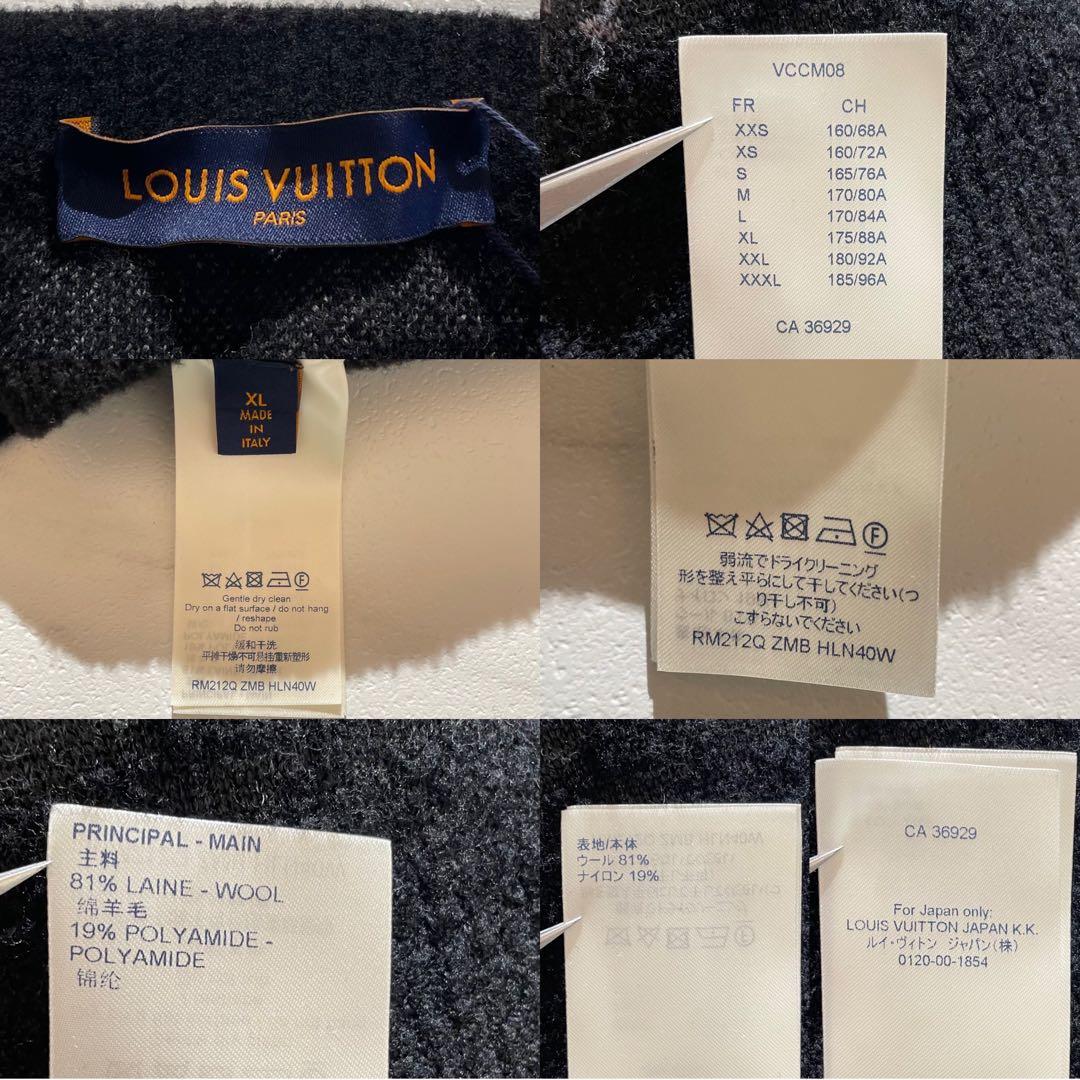 未使用美品 正規品 ルイ・ヴィトン ディストレストモノグラム 黒ニット XL