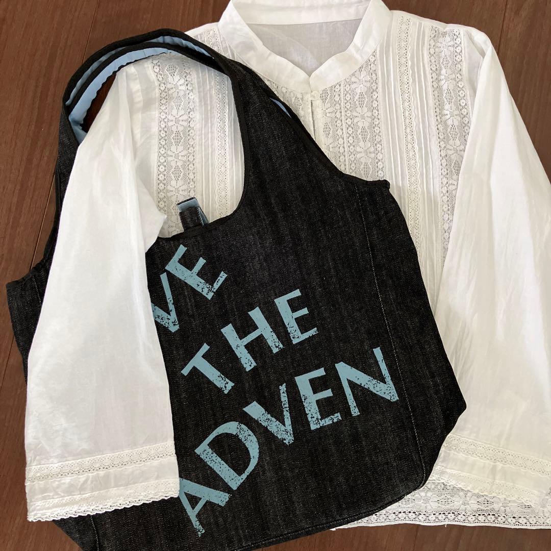 〈美品〉ハンティングワールド　リバーシブル　デニム　ショルダーバッグ　ボルネオ