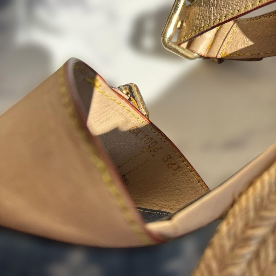 ルイヴィトン　厚底サンダル　デニム　モノグラム　シューズ　スニーカー　LV