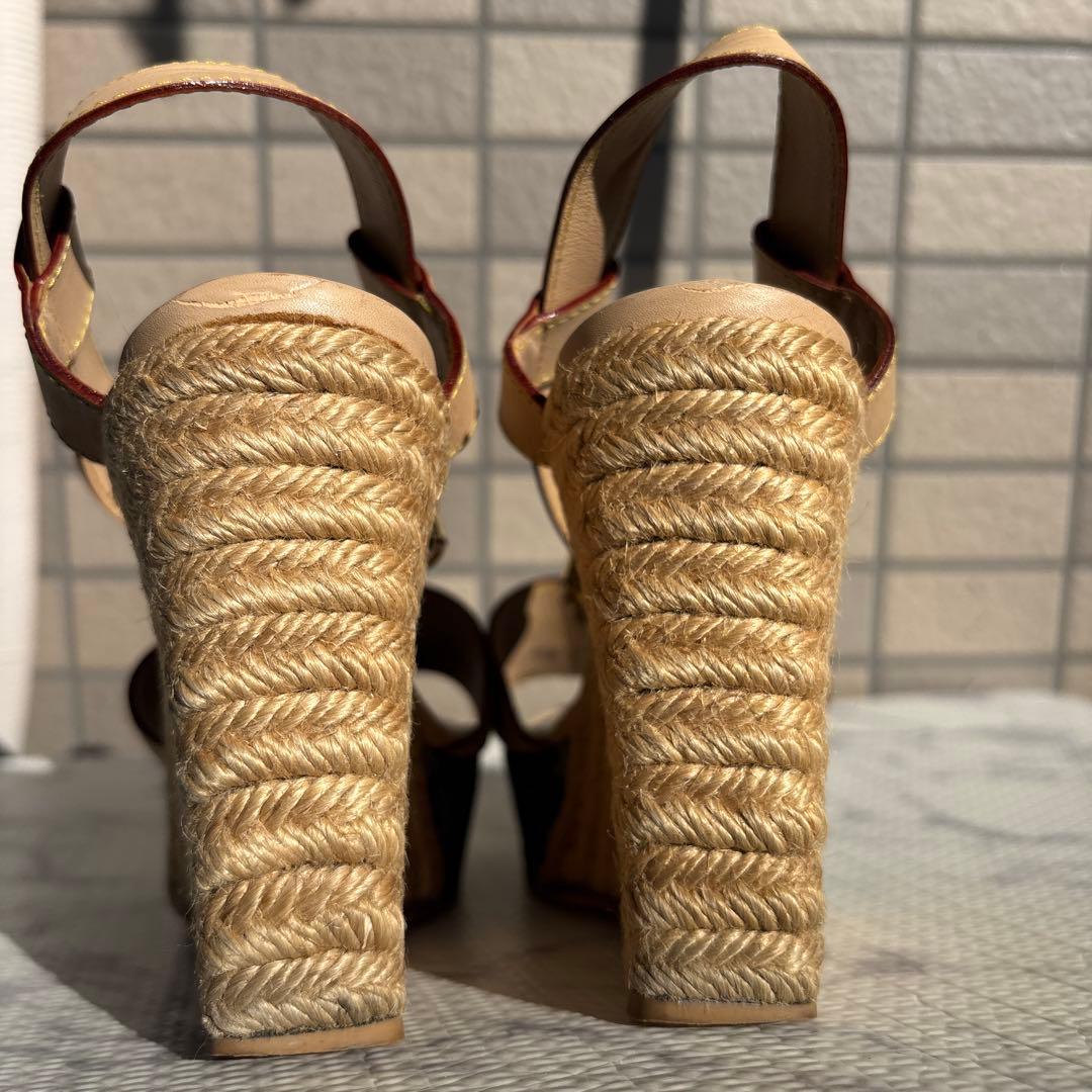 ルイヴィトン　厚底サンダル　デニム　モノグラム　シューズ　スニーカー　LV