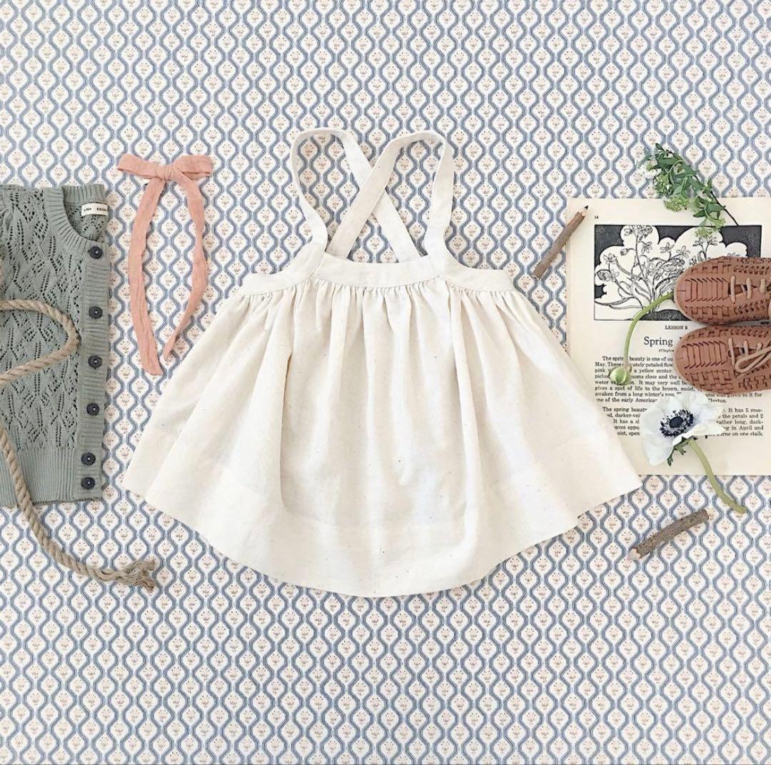 【4y】soor ploom eloise pinafore natural