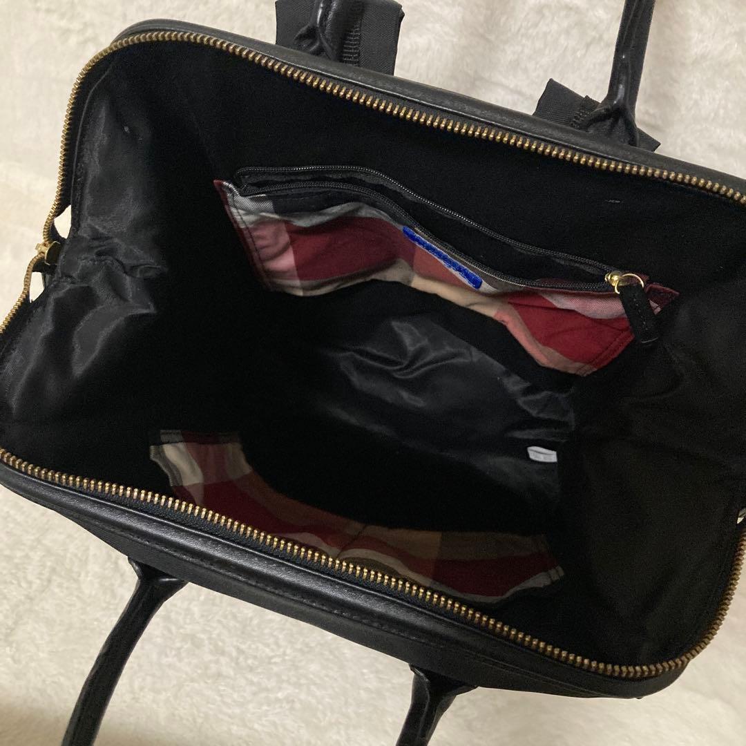 極美品 ブルーレーベル クレストブリッジ リュック チェック A4収納 黒