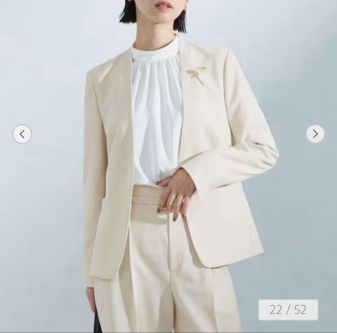 超美品【グリーンレーベルリラクシング】パウドレ 洗える　アイボリー 36 38