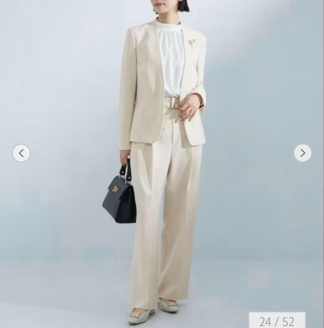 超美品【グリーンレーベルリラクシング】パウドレ 洗える　アイボリー 36 38