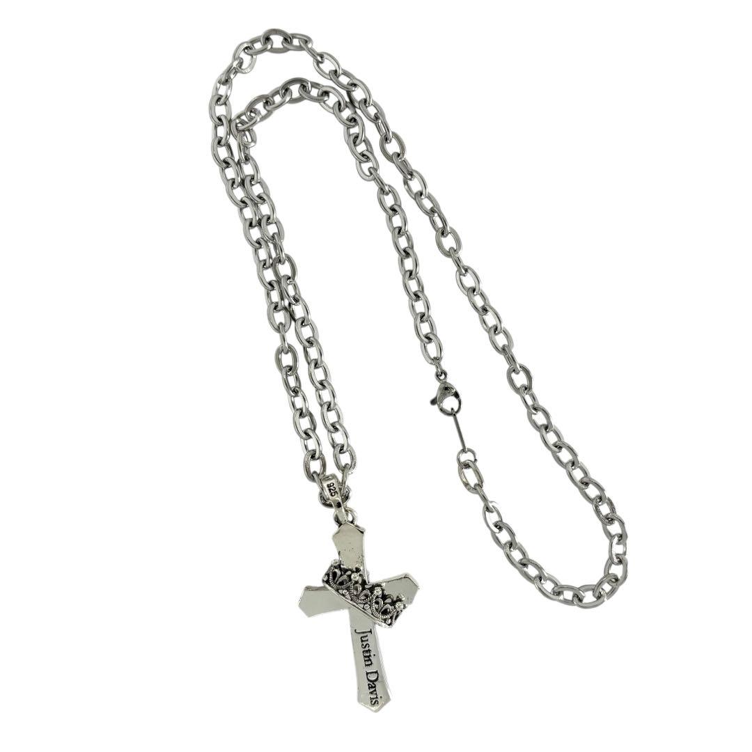 ジャスティンデイビス CROSS CROWN STONE ネックレス