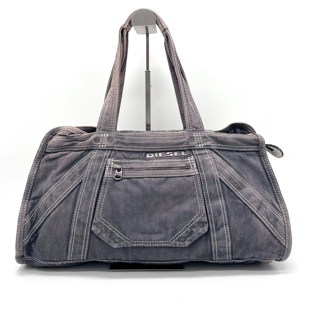 バッグ DIESEL denim l logo tote bag y2k