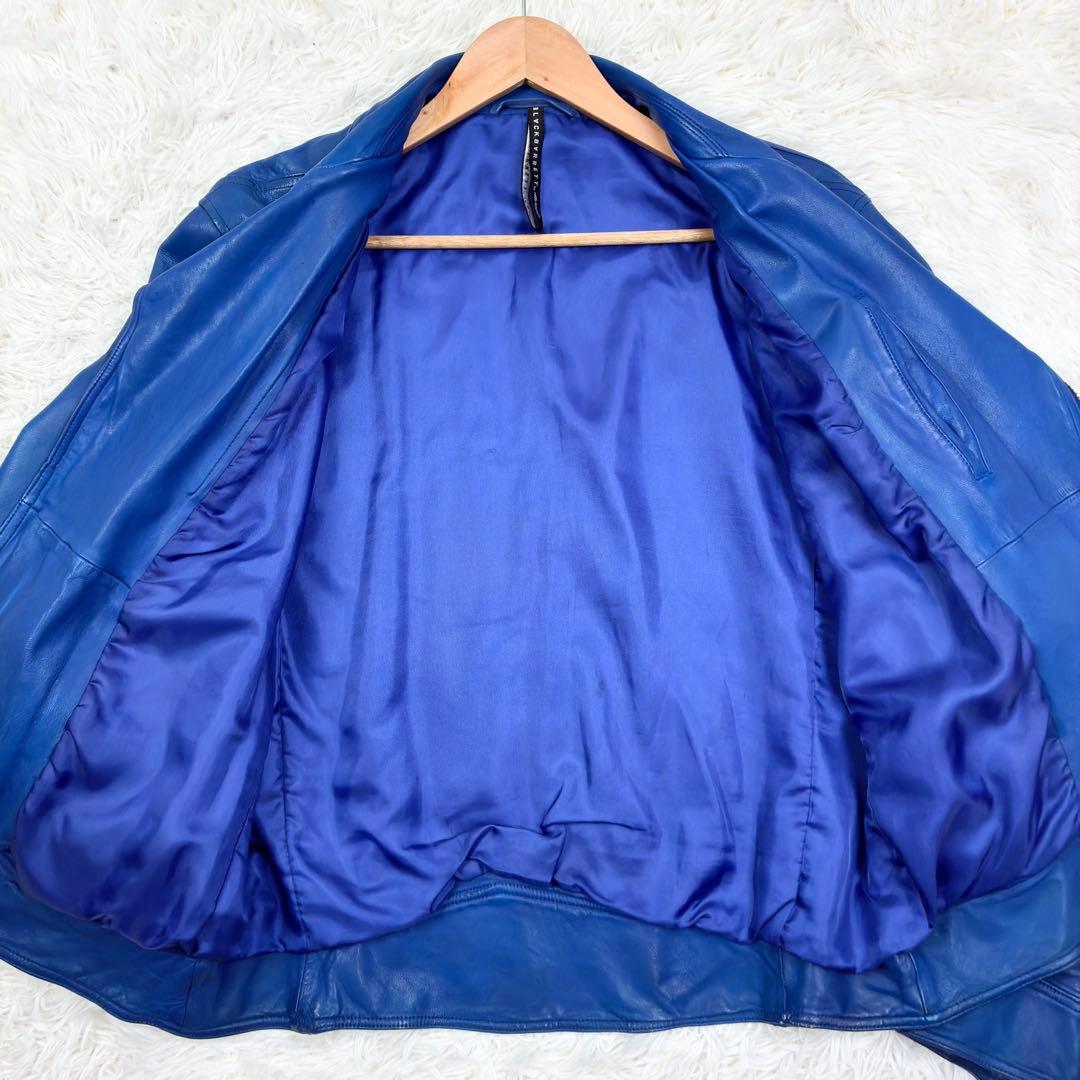 ニールバレット　ラムレザー　ダブルライダース　レザージャケット　L　ブルー