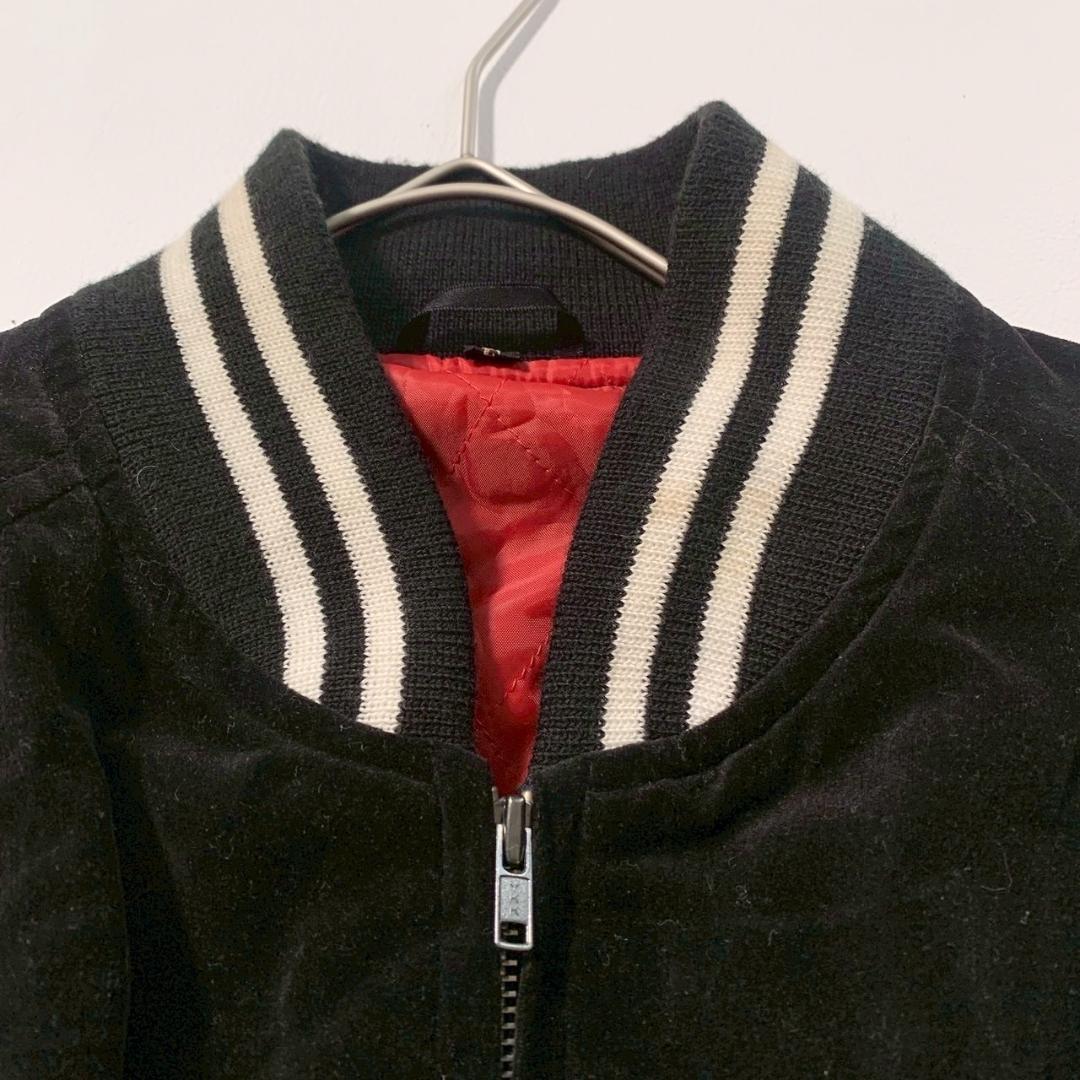 【別珍】スカジャン ベロア 龍 鷹 鷲 横須賀 刺繍 キルティング ヴィンテージ