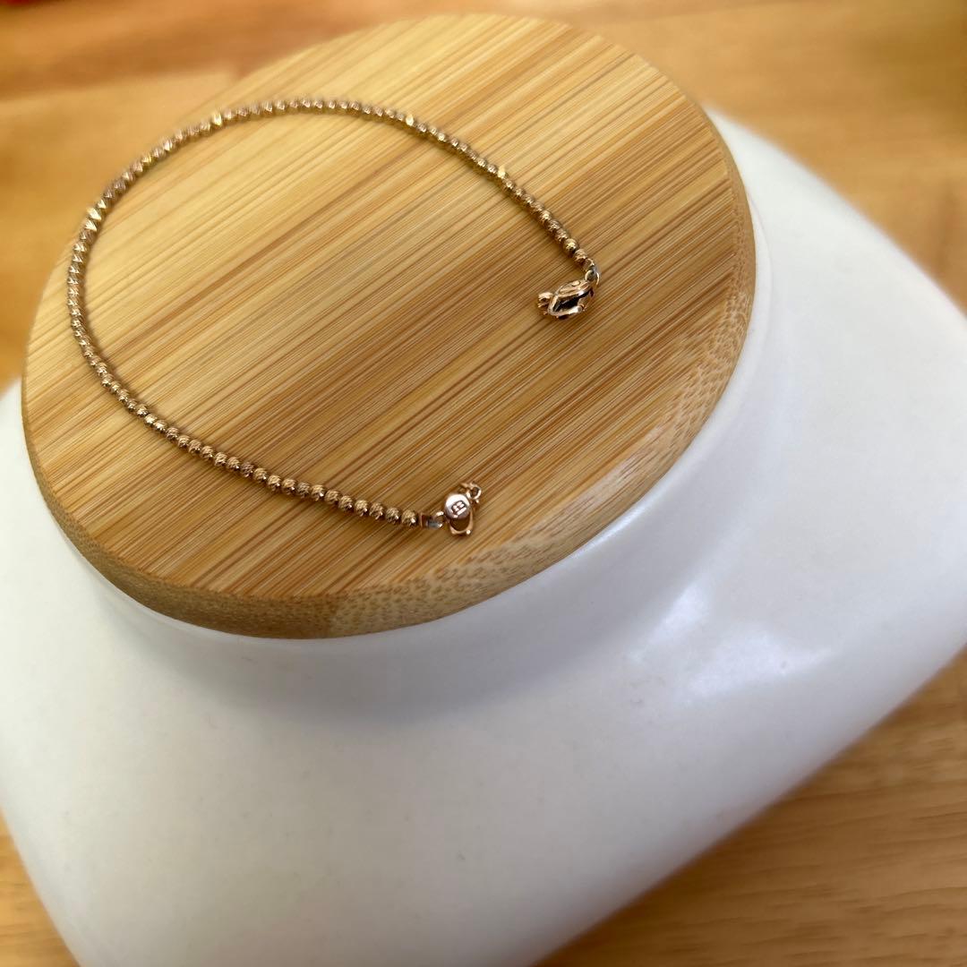 【LIONHEART】ハニーカットボールブレスレット K10/YG ポーチ付き