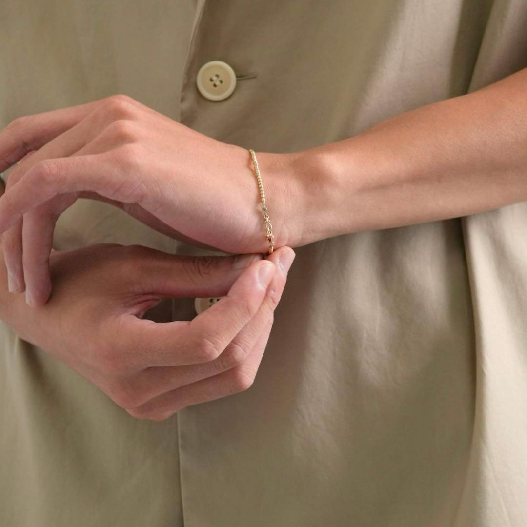 【LIONHEART】ハニーカットボールブレスレット K10/YG ポーチ付き