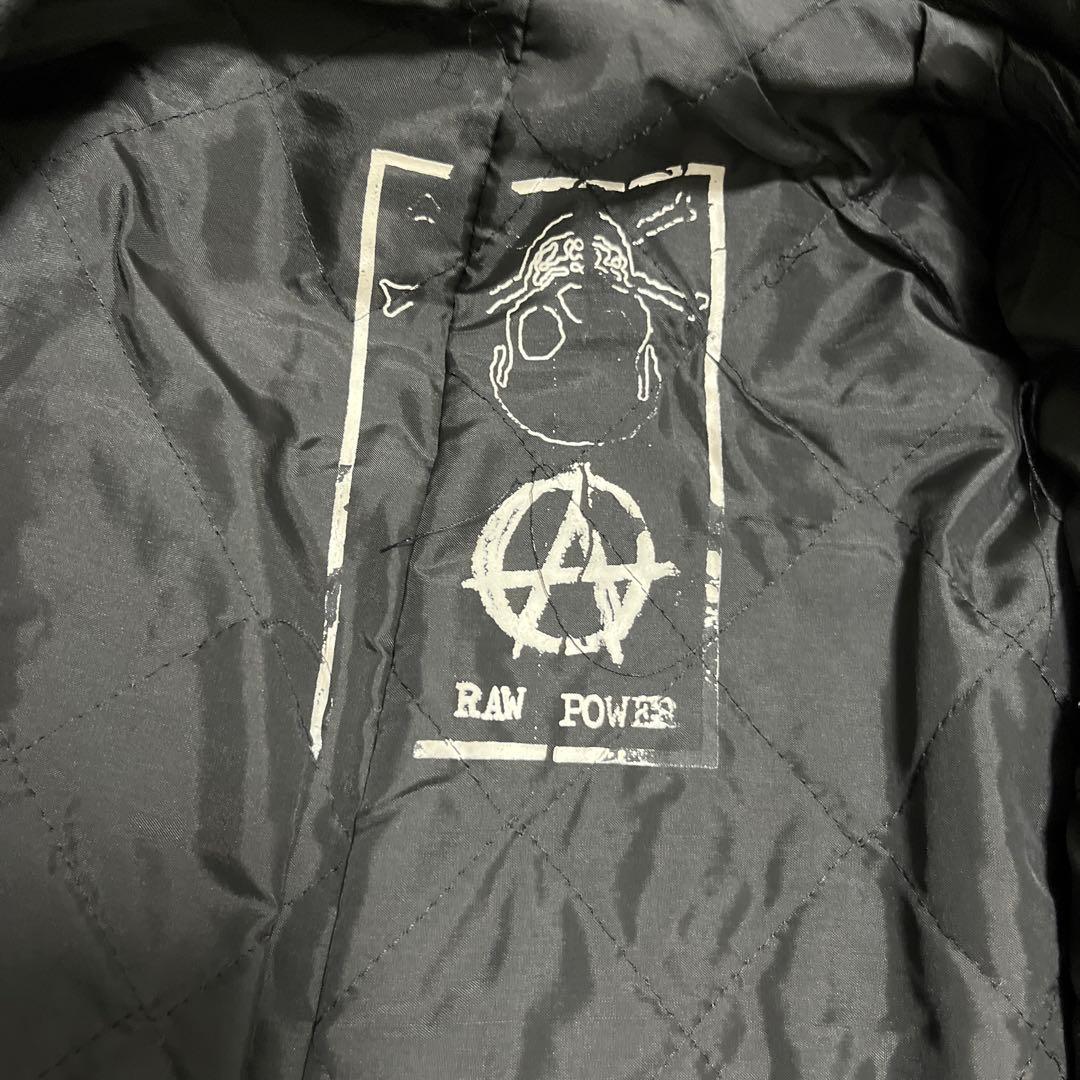 ヴィンテージ レザーダブル ライダースジャケット バッグプリントあり