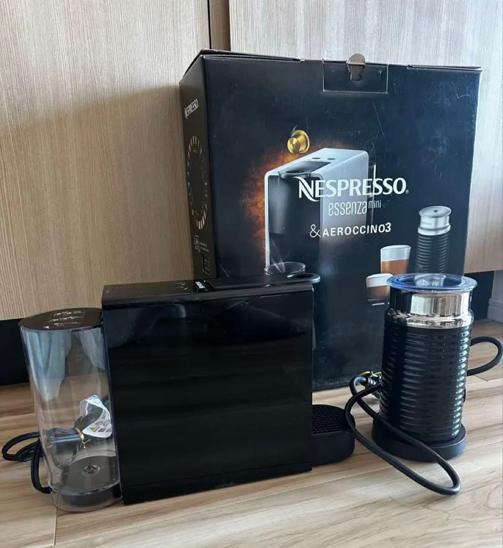 ネスプレッソ　エッセンサミニ　ピアノブラック　エアロチーノ3 バンドルセット