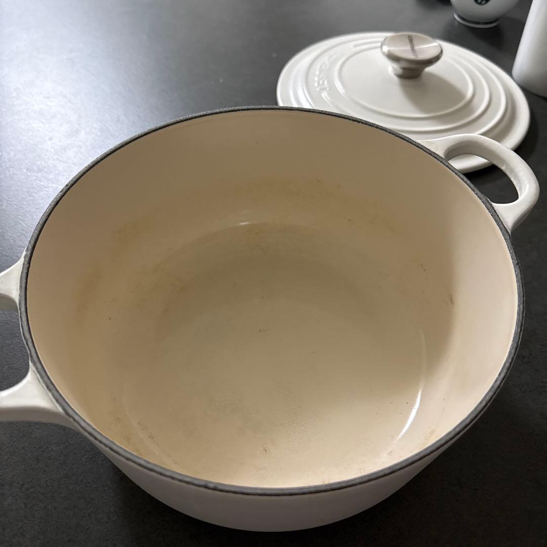 LE CREUSET 両手鍋 20cm ホワイト