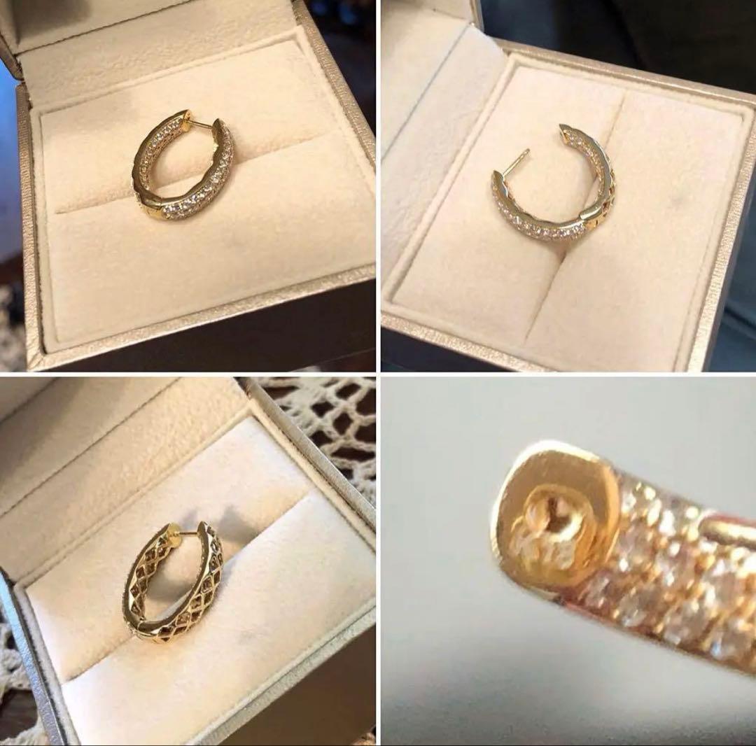 18K ダイヤモンド リバーシブル ピアス