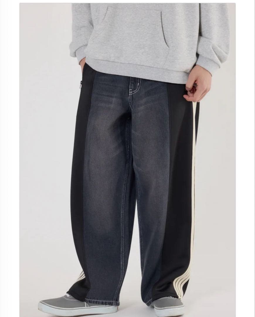 ★うっでぃ〜様★新品ロデオUNISEX カスタムトラック デニムパンツ Lサイズ